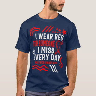 Camiseta Sensibilização contra a SIDA Mês Visto Vermelho po