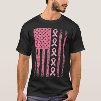 Camiseta Sensibilização da Fita Rosa do Sinalizador do Canc