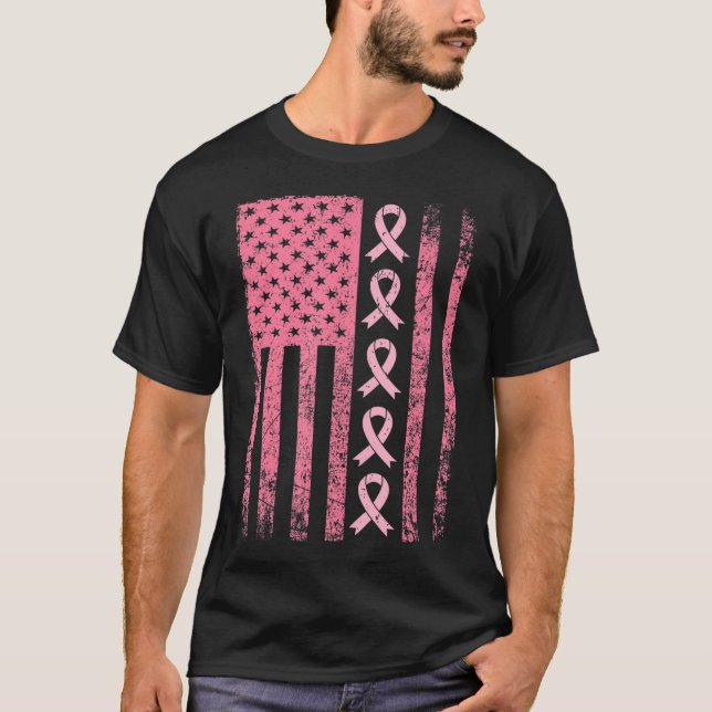 Camiseta Sensibilização da Fita Rosa do Sinalizador do Canc (Frente)