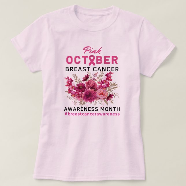 Camiseta Sensibilização das mulheres para o Cancer da mama, (Frente do Design)