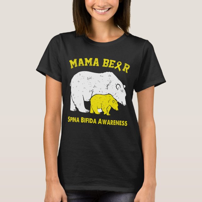 Camiseta Sensibilização de Mama Bear SPINA BIFIDA (Frente)