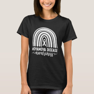 Camiseta Sensibilização de Moyamoya Azul Arco-Íris Boho Moy