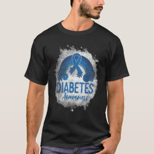 Camiseta Sensibilização Diabetes Branqueada Rainbow Blue Ri