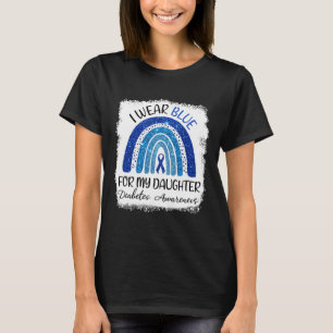 Camiseta Sensibilização Diabetes Eu Visto Azul Para Minha F