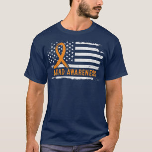 Camiseta Sensibilização do ADHD Bandeira Americana - Faixa 