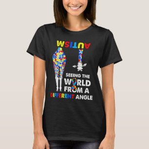 Camiseta Sensibilização do Autismo Ver a Girafa de Ângulo D
