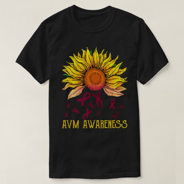 Camiseta Sensibilização do AVM para o girassol (Frente do Design)