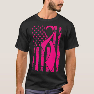 Camiseta Sensibilização do Cancer Americano Bandeira em Dif