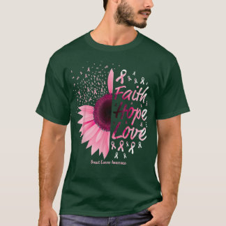 Camiseta Sensibilização do Cancer Cristão Fé Esperança Amor