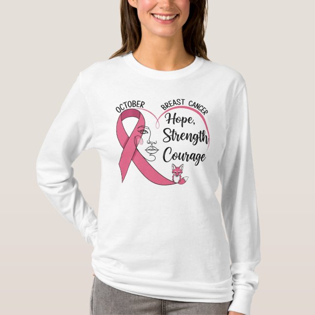 Camiseta Sensibilização do Cancer da Mama de outubro (Frente)