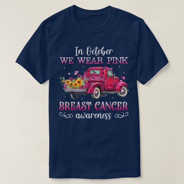 Camiseta Sensibilização Do Cancer Da Mama Em Outubro Vestim (Frente do Design)