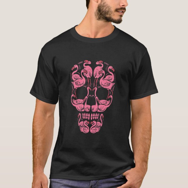 Camiseta Sensibilização do Cancer da Mama Flamingo rosa (Frente)