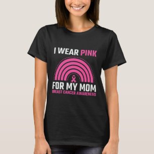 Camiseta Sensibilização do Cancer de Fita Eu Visto Rosa Par