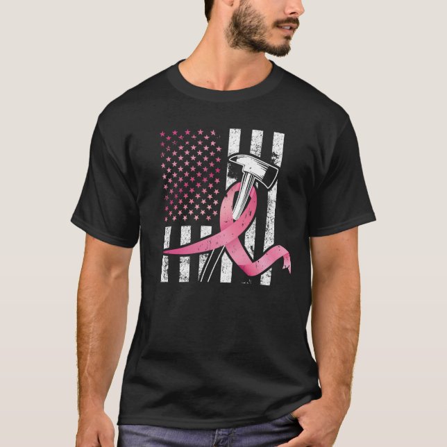 Camiseta Sensibilização do Cancer de Mama de Bombeiros (Frente)
