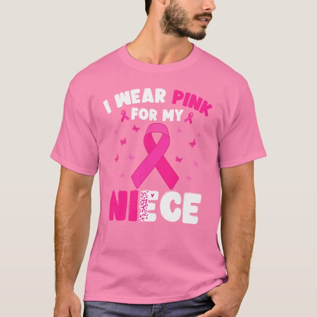 Camiseta Sensibilização Do Cancer De Mama Eu Visto Rosa Par (Frente)