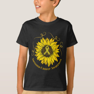 Camiseta Sensibilização do Cancer de Sarcoma Friso Amarelo