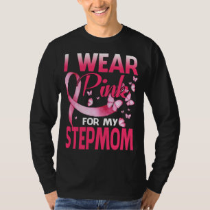 Camiseta Sensibilização do Cancer Eu Visto Rosa Para O Meu