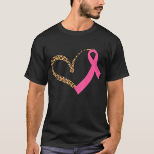 Camiseta Sensibilização do Cancer Leopardo Imprimir Coração