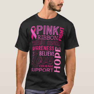 Camiseta Sensibilização do Cancer Mama Friso Rosa Esperança