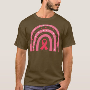 Camiseta Sensibilização do Cancer Mama Rosa Arco-Íris Rosa 