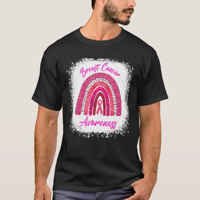 Camiseta Sensibilização do Cancer Materno Branqueado Arco-Í (Frente)