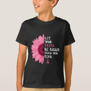 Camiseta Sensibilização do cancer Mês Flor, mulheres com fi