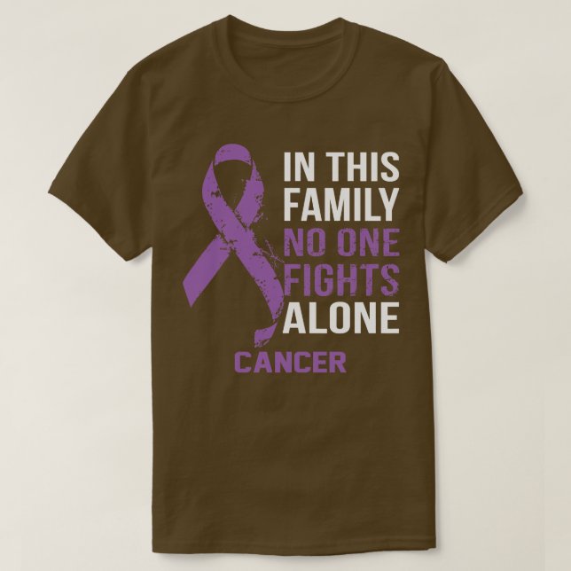 Camiseta Sensibilização Do cancer Ninguém Luta Sozinho Pela (Frente do Design)