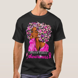 Camiseta Sensibilização do Cancer para as mulheres afro-ame