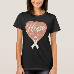Camiseta Sensibilização do Cancer pulmonar Guerreiro Branco