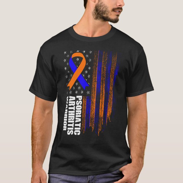Camiseta Sensibilização Do Guerreiro Da Artrite Psoriática  (Frente)