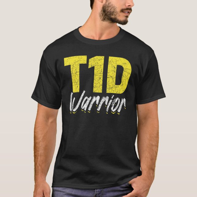 Camiseta Sensibilização do Guerreiro T1D Diabetes Mês Tipo  (Frente)