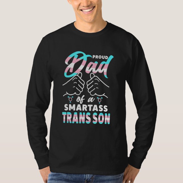 Camiseta Sensibilização do Orgulho Trans Pai de Orgulho Org (Frente)