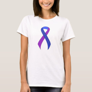 Camiseta Sensibilização do suporte a fita azul e roxa