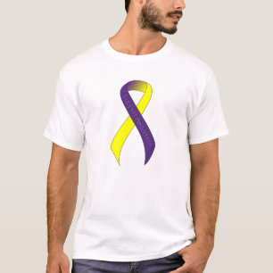 Camiseta Sensibilização do suporte a fita púrpura e amarela