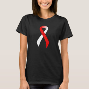 Camiseta Sensibilização do suporte à fita vermelha e branca