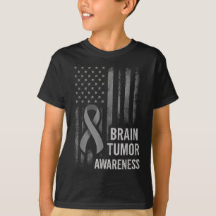 Camiseta Sensibilização do Tumor Cerebral Ir Cinza Em Maio 