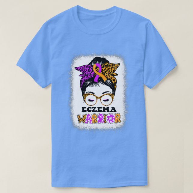 Camiseta Sensibilização Eczema Lavanda e costela laranja (Frente do Design)
