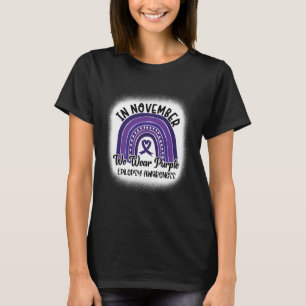 Camiseta Sensibilização Epilepsia Branqueada Rainbow Purple