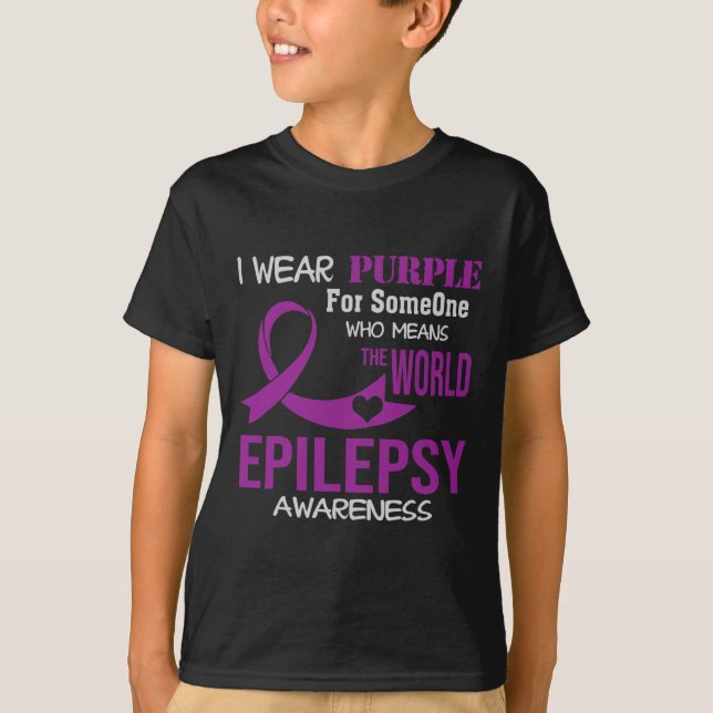 Camiseta Sensibilização Epilepsia Eu Visto Roxo Para Meu Al (Frente)