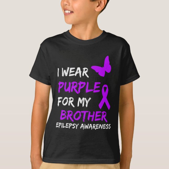 Camiseta Sensibilização Epilepsia Eu Visto Roxo Para Meu Ir (Frente)