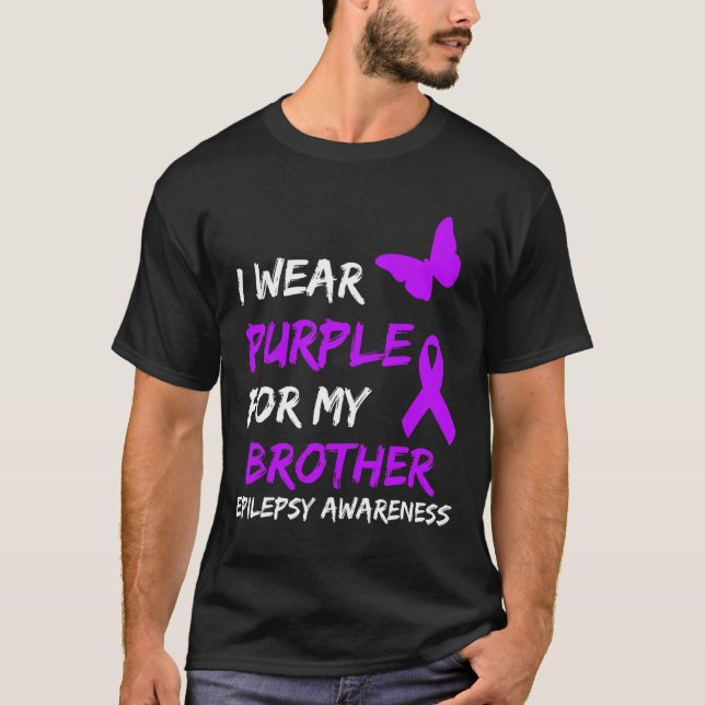 Camiseta Sensibilização Epilepsia Eu Visto Roxo Para Meu Ir (Frente)