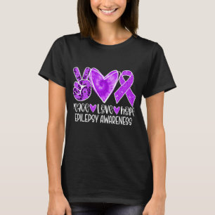 Camiseta Sensibilização Epilepsia Mês Roxo Fita Paz Amor