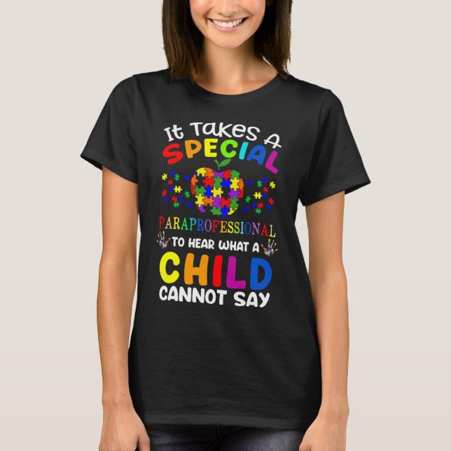 Camiseta Sensibilização Especial do Autismo Paraprofissiona (Frente)