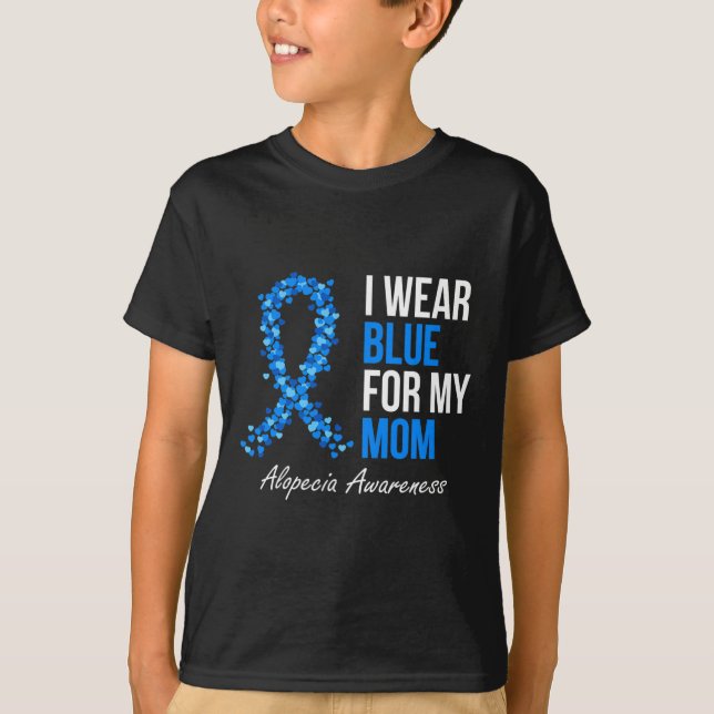 Camiseta Sensibilização Eu Visto Azul Para Minha Mãe Rib Az (Frente)