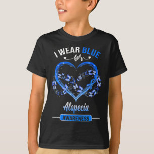 Camiseta Sensibilização Eu Visto Coração da Borboleta Azul