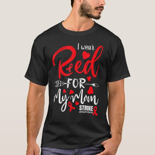 Camiseta Sensibilização Eu Visto Vermelho Para Minha Mãe Ro (Frente)