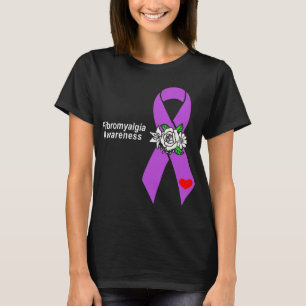 Camiseta Sensibilização Flores de Fita Roxas