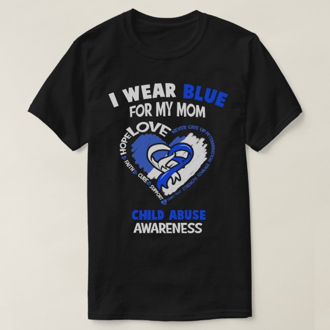 Camiseta Sensibilização Infantil Eu Visto Azul Para Meu Cor (Frente do Design)