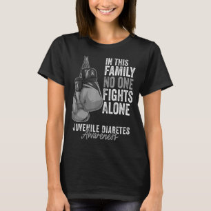 Camiseta Sensibilização Juvenil Diabetes Mês Luvas Cinza
