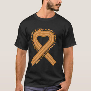Camiseta Sensibilização Laranja Fita Cancer Sanguíneo Estra